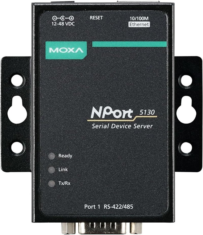 MOXA NPort 5130-1 Port Device Server, 10/100 Ethernet, RS-422/485, DB9 Male - Image 1